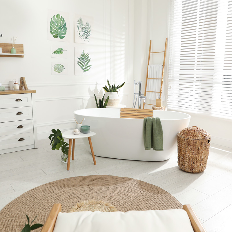 freshly painted bathroom