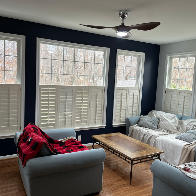 freshly painted walls around windows